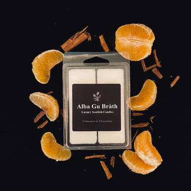 cinnamon and orange scottish wax melts designed for christmas by alba gu brath homeware