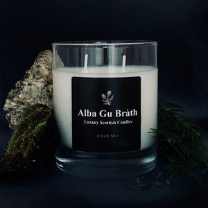 scottish candle that smells of pine made by alba gu brath in dunfermline