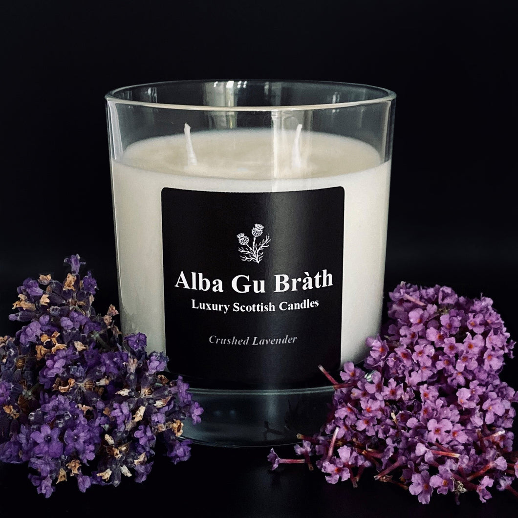 relaxing lavender scented scottish candle from alba gu brath homeware