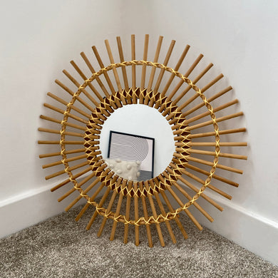 rattan mirror sold by alba gu brath homeware in dunfermline scotland